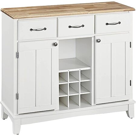 Homestyles Buffet of Buffets 42" Off-White Buffet Server w/ Natural Wood Top $86.00 + Free Shipping