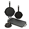 Bobby Flay by GreenPan &ndash; 4-Piece Pre-Seasoned Cast Iron Skillet Cookware Set, Black $49.94, 21-Piece $98