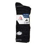 Reebok Men's Socks, Pro Series Lightweight Crew Socks, Stocking Stuffers, 6-Pack Gray and Black $5.49