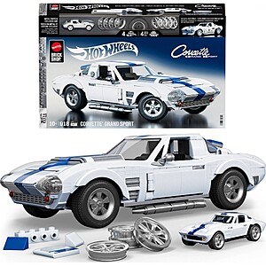 Mattel Brick Shop Hot Wheels Corvette Grand Sport Building Toy Kit for Collectors - 918pc $24.49