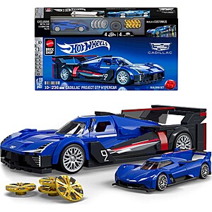 Mattel Brick Shop Hot Wheels Custom 68 Camaro or Cadillac Project GTP Hypercar Building Toy Kit $15.99
