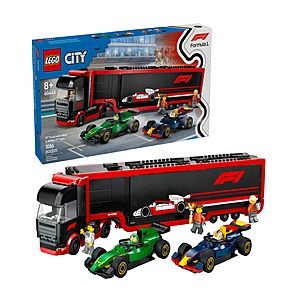 1086-Piece LEGO City F1 Truck with RB20 & AMR24 F1 Car Toys + $10 Macy's Money $60 + Free Shipping