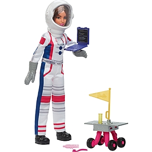 65th Anniversary Careers Astronaut Doll and 10 Accessories Including Rolling Rover and Space Helmet + more Barbie up to 60% off $8.25 TODAY ONLY