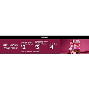 Bath and Body Works: Mini Scents $2+, All Lip Care $4 + more