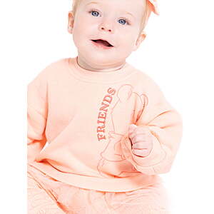 Baby Girls Graphic Tulle Sweatshirt and Printed Leggings, 2 or 3-Piece Barbie Hello Kitty Minnie Mouse Stitch Winnie the Pooh $4.99