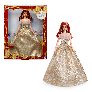 Barbie Signature 2025 Holiday Barbie Fashion Doll, Red Hair with Silver & Gold Gown $19.44