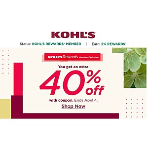 Kohls: 40%, 30% or 20% Mystery Coupon