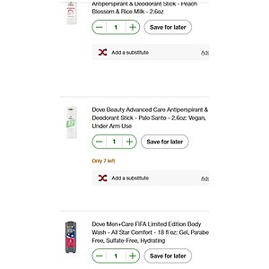(working again) Dove Bundle: 2 deodorant, 1 Body Wask $4.98+