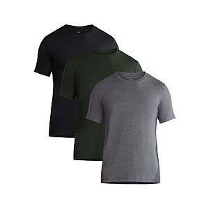 George Men's & Big Men's Classic Fit 3-Pack Crewneck Tee with Short Sleeves SMALL $4.16+, Long Sleeve $5.38+