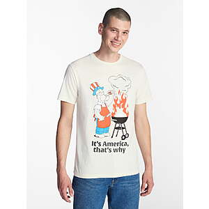 Men's Graphic T-Shirts: Americana Beavis & Butt-Head or The Simpsons $3.85 & More