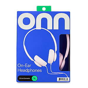 onn On-Ear Headphones, Pink Or blue $3