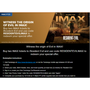 Fandango Offers: Resident Evil in IMAX, Heart of the Beast in Dolby Cinema + more