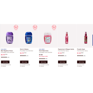 Bath and Body Works: Fall sale event. Select items up to 75% off