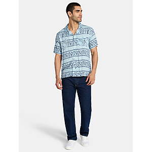 SpongeBob SquarePants, Men's Graphic Button-Up Shirt (BLUE) $3.9