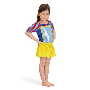 Character Toddler Girl Puff- Sleeve Tankini and Skirt Swimsuit