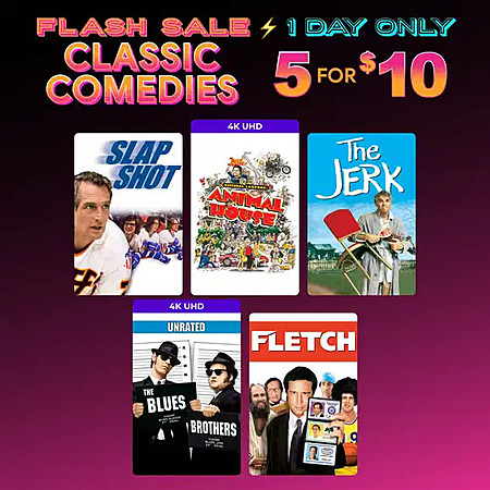 Universal Comedy Movies 5 for $9!