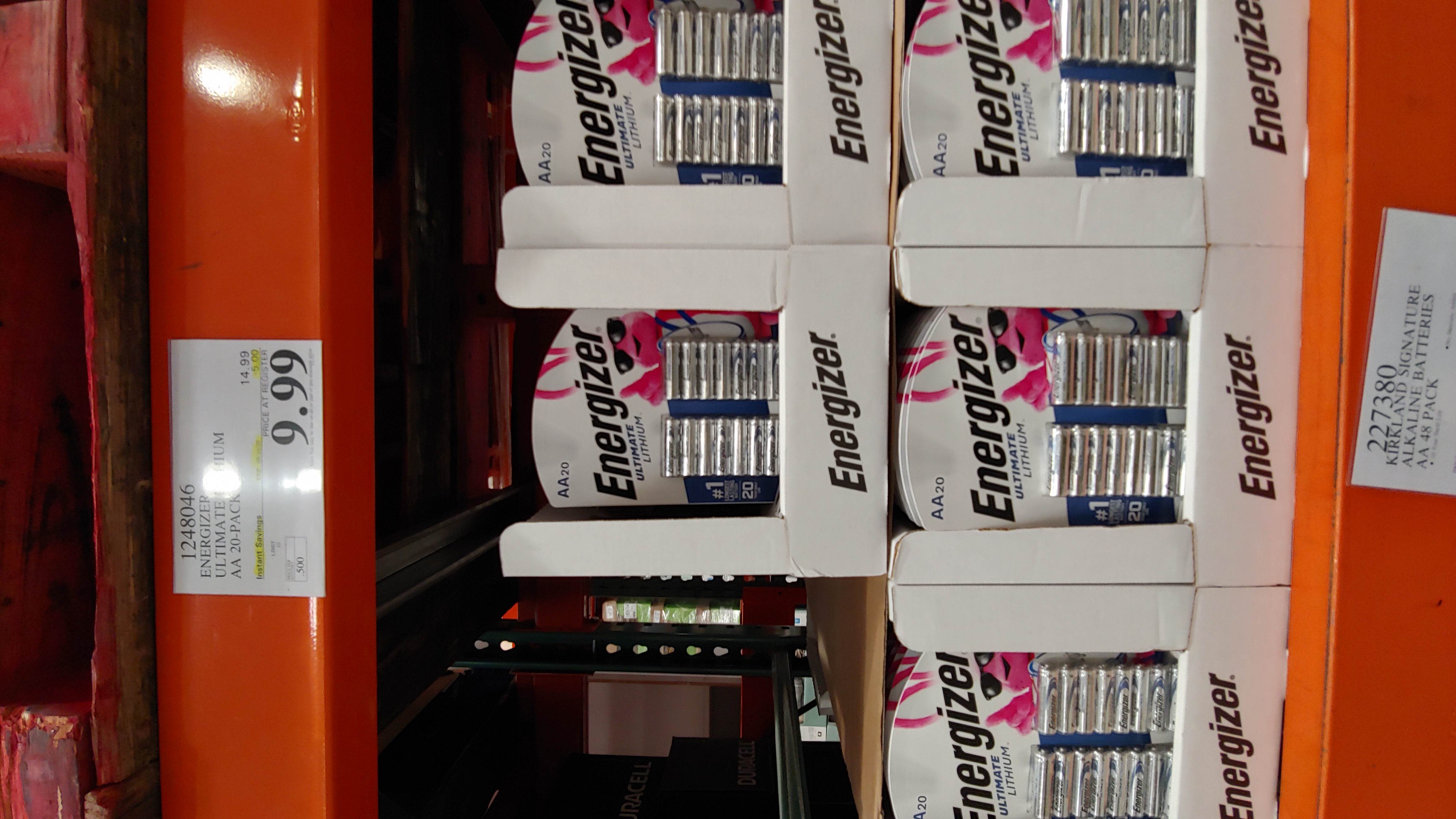 Energizer Ultimate Lithium L91 AA Batteries 20 pack for $9.99 at Costco!  50 cents per Battery!