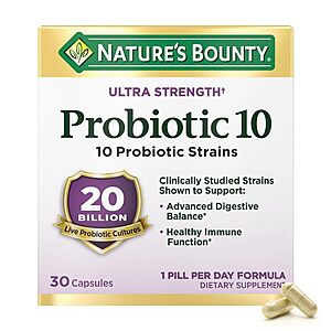 30-ct Nature's Bounty Probiotic 10 Daily Supplement .95 w/ Subscribe & Save