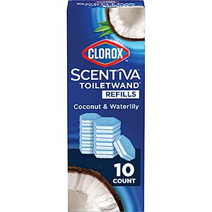 10-ct Clorox Toilet Wand Scentiva Refill (Coconut & Waterlily) .70 w/ Subscribe & Save