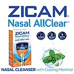 Zicam Nasal AllClear Triple Action Nasal Cleanser with Cooling Menthol, 20 Count $9.78 + Free Shipping w/ Prime or on $25+