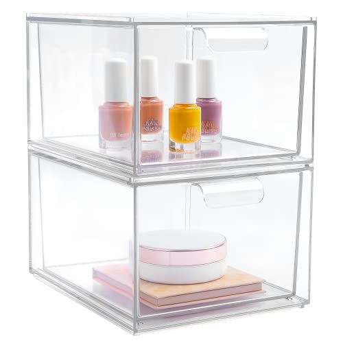 2 Pack Stackable Acrylic Organizer Storage Drawers for $15.29 + Free Shipping