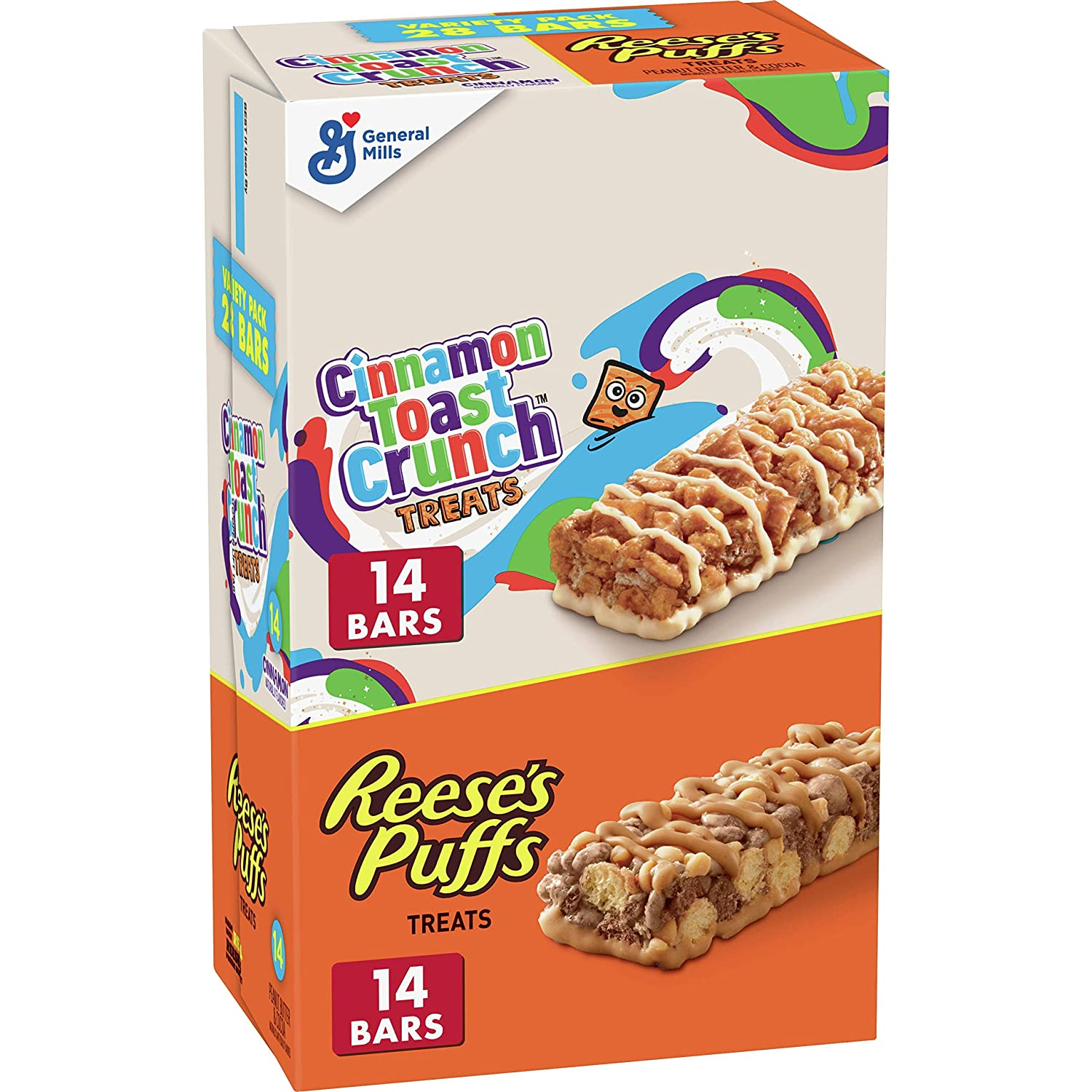 Puffs and Cinnamon Toast Crunch, Breakfast Bar Variety Pack, 28 Bars $9.62
