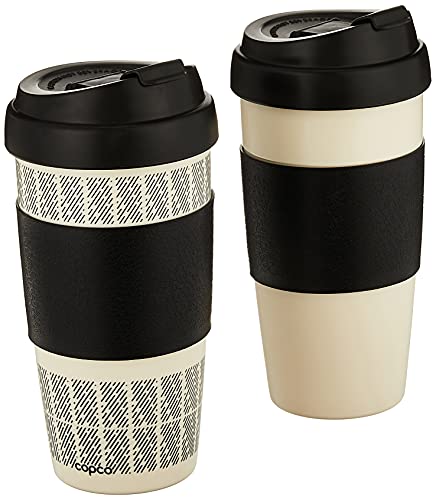 Copco - (x2) Insulated Double Wall Travel Mugs, White/Black [$10.09]