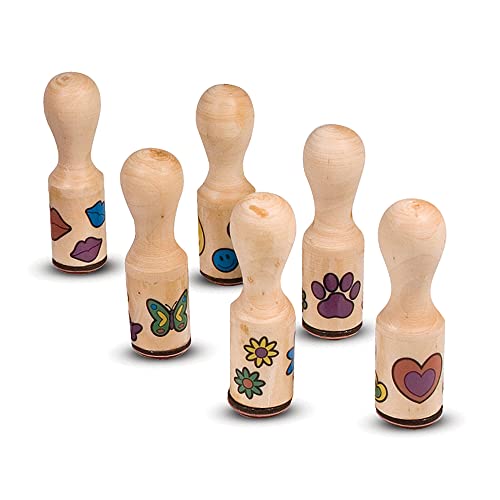 Melissa & Doug - Happy Handles Wooden Stamp Set: 6 Stamps and 6-Color Stamp Pad [$6.16, 55% off]