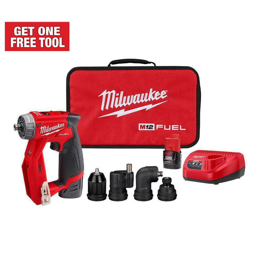 Milwaukee M12 FUEL 4-in-1 Installation Drill Driver Kit with 4-Tool Heads 2505-22 - $113.80