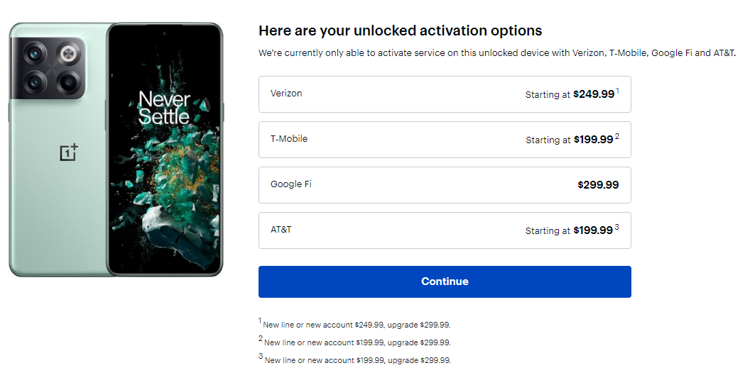 Deal of the day BESTBUY TMobile or ATT postpaid Oneplus 10T