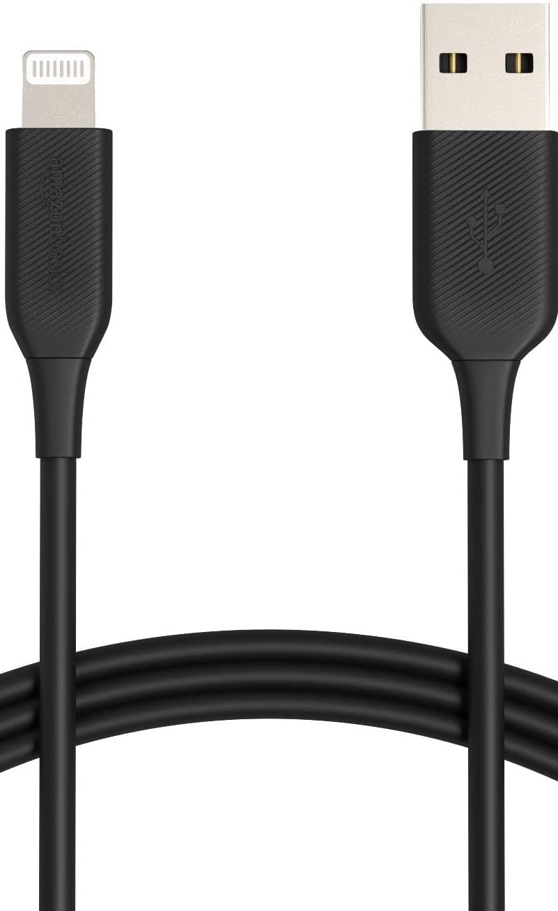 Amazon Basics ABS USB-A to Lightning Cable Cord, MFi Certified Charger for Apple iPhone, iPad, Black, 6-Ft for $5.82