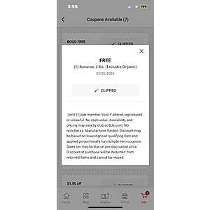 3 lb bananas free . no purchase needed for bjs members