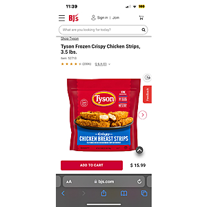 tyson crispy chicken breast 3-1/2lbs $11.99
