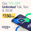 LycaMobile: 3 Months Unlimited Talk, Text, & 15GB Data for $7.50/ month + Free SIM/ eSIM kit
