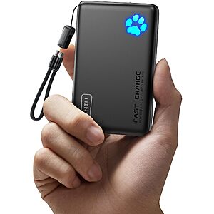 INIU 45W Lightest 10000mAh USB C in & out Power Bank w/ Tiny Cell Tech $11.65 + Free Shipping