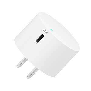 onn 20W USB-C Wall Charger w/ Power Delivery (White) from