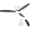 52&amp;quot; Yitahome Low Profile Flush Mount Ceiling Fan w/ Light, Remote &amp;amp; Wall Control (Gray) $60 + Free Shipping
