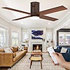 52&amp;quot; DWVO Flush Mount 4-Blade DC Motor Ceiling Fan w/ Light &amp;amp; Remote (Brown) $48 + Free Shipping