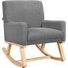 Giantex Upholstered Rocking Chair w/ Fabric Padded Seat &amp;amp; Solid Wood Base (Gray) $62 + Free Shipping