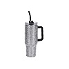 40-Oz Rhinestone Stainless Steel Double-Walled Tumbler w/ Metal Straw $8 + Free Shipping