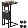 VASAGLE C-Shaped Side Table w/ Casters, Adjustable Feet &amp;amp; Storage Bag (Ash Brown) $20 + Free Shipping w/ Prime or $35+ Orders