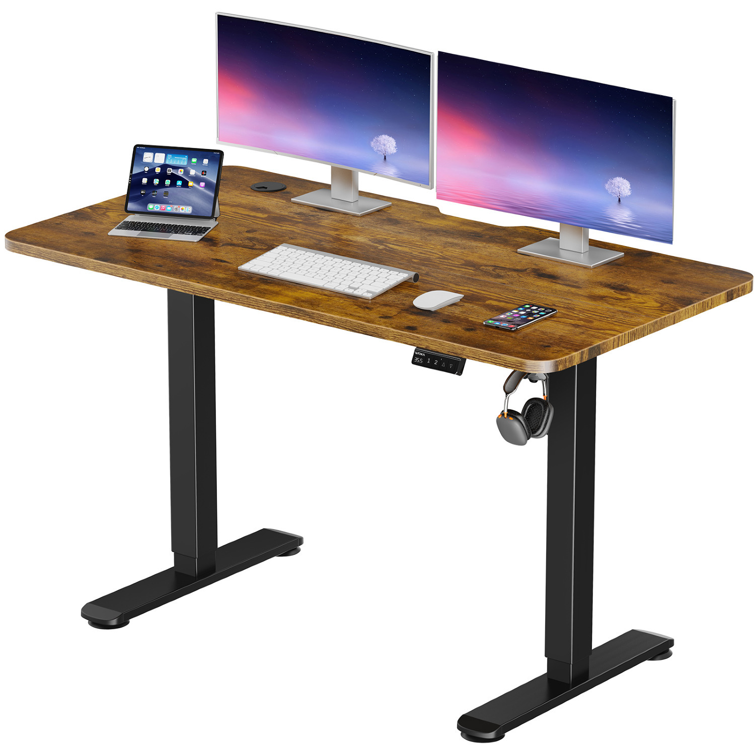 WOKA 48" x 24" Electric Standing Desk w/ Memory Controller (Rustic Brown) $100 + Free Shipping
