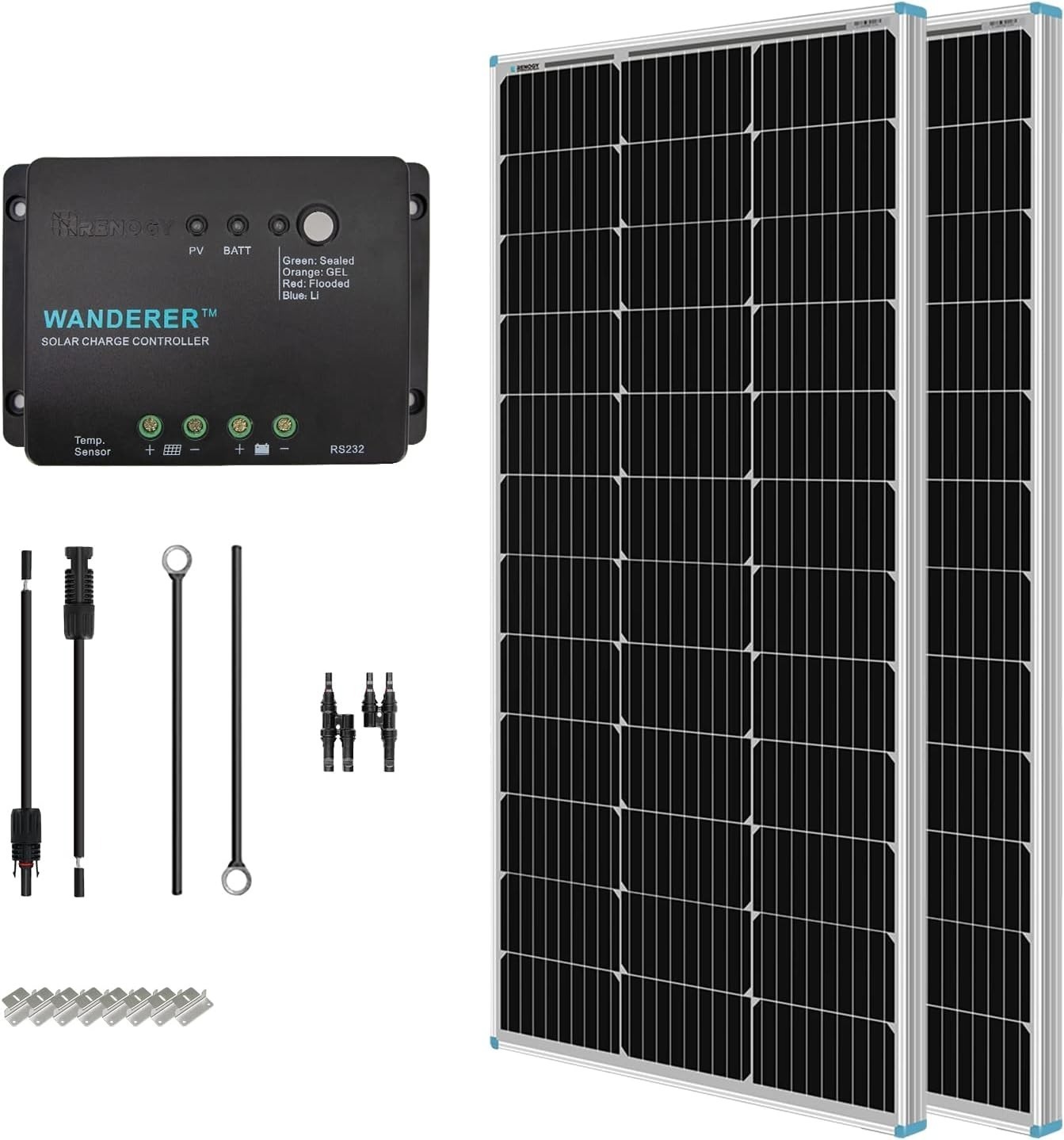 Renogy 200W 12V Monocrystalline Solar Panel Starter Kit w/ 30A PWM Charge Controller $200 + Free Shipping