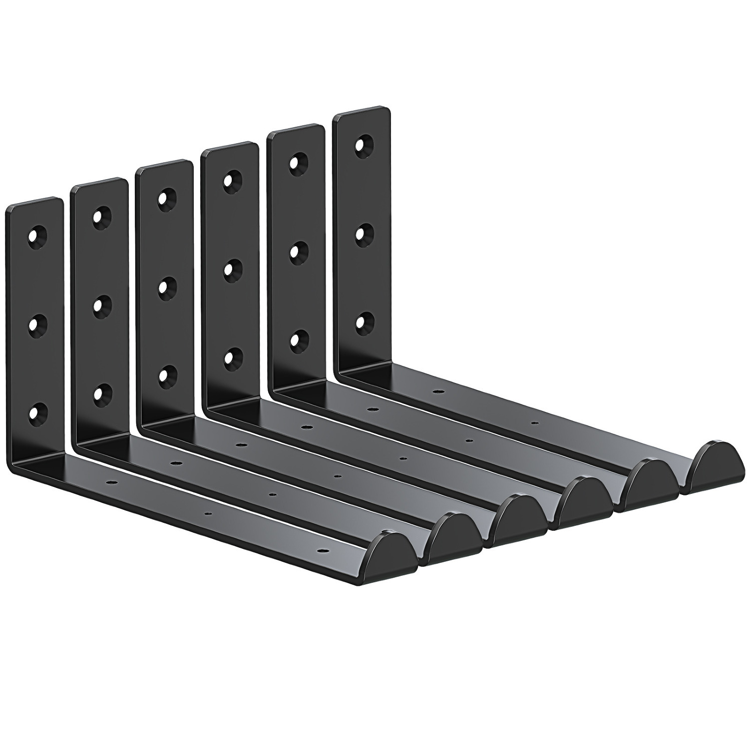 SMATTO 6-Pack 12" Heavy Duty Shelf Brackets (Up to 110lbs, Black) $10 + Free Shipping w/ Prime or $35+ orders