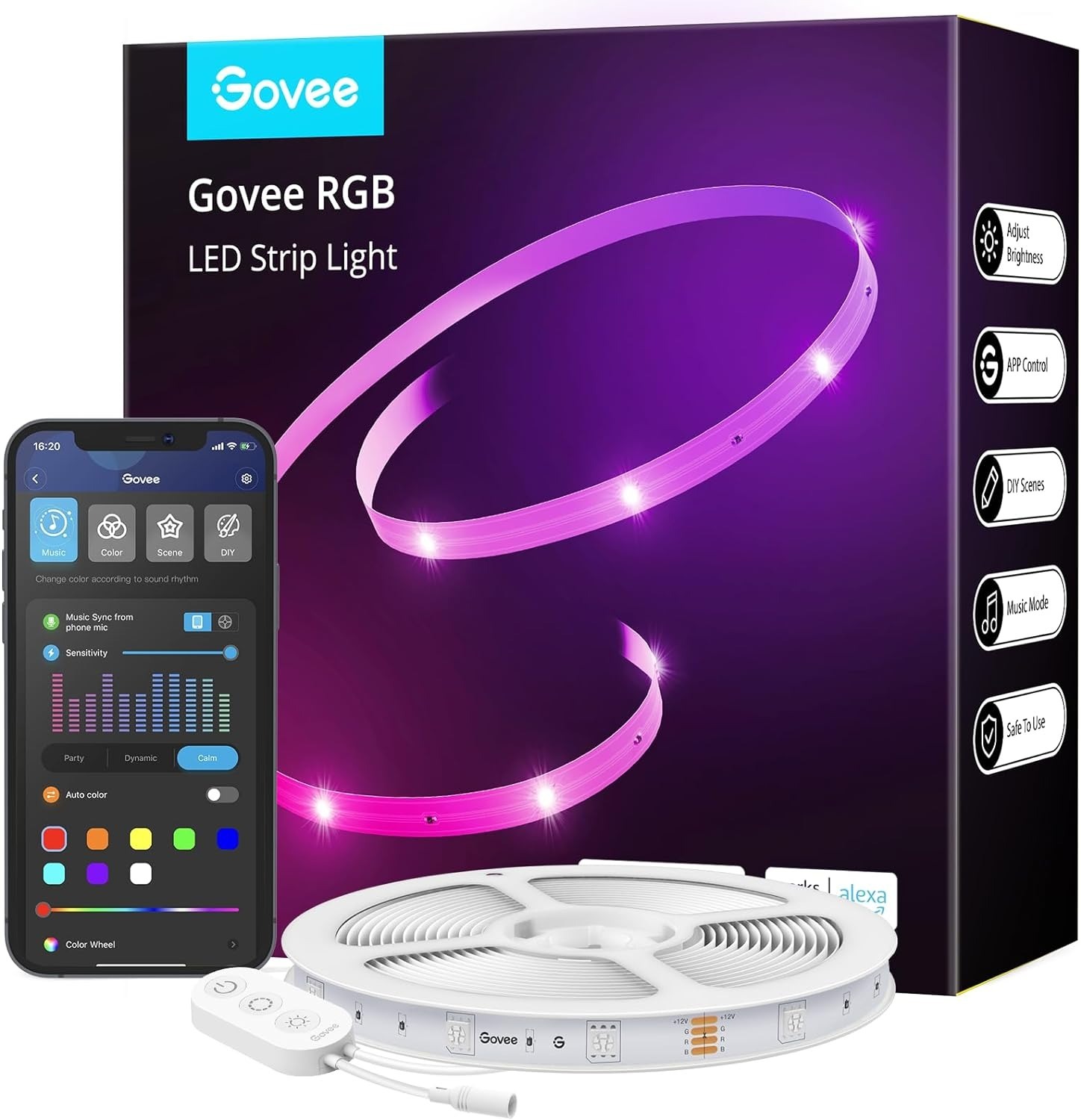 Govee 50' Smart WiFi RGB LED Strip Lights $13 + Free Shipping w/ Prime or $35+ Orders