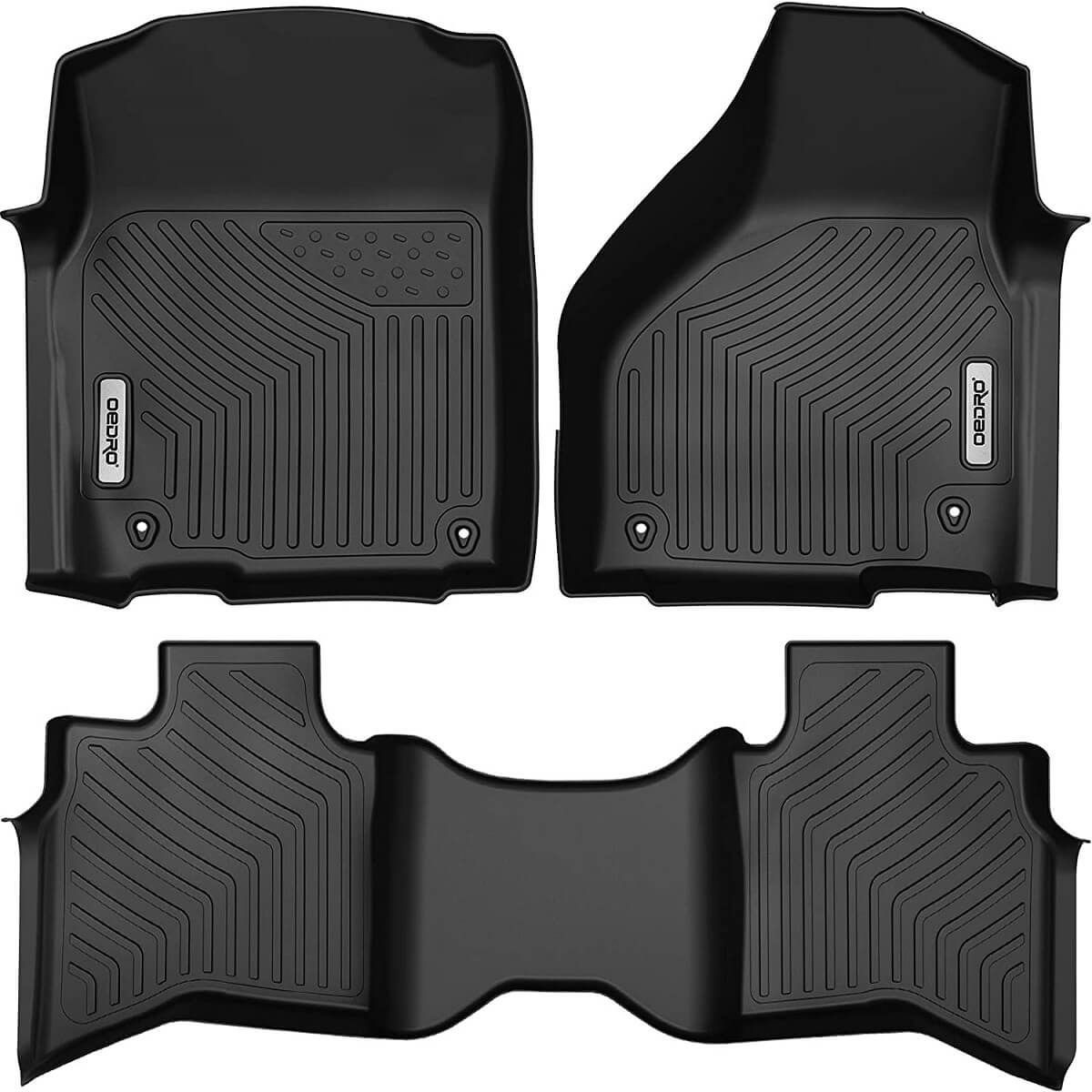 3-Piece All-Weather Floor Mats for 2012-2022 Dodge Ram 1500 Classic Quad Cab (1st & 2nd Row, Black) $48 + Free Shipping