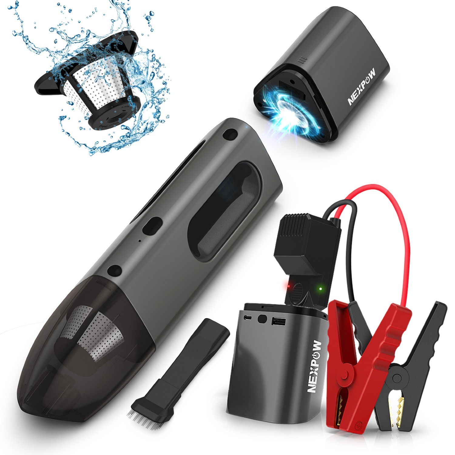 NEXPOW 2-in-1 Jump Starter w/ Vacuum Cleaner $26 + Free Shipping w/ Walmart+ or $35+ orders