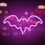 Funpeny Halloween LED Neon Bat Light (Pink), USB Charging &amp; Battery Operated $6 + Free Shipping w/ Prime or $35+ Orders