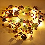 FUNPENY 6.5' 20 LED Christmas Pine Cone String Light Garland $8 + Free Shipping w/ Prime or on orders $35+