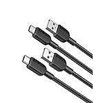 2-Pack Anker 3' USB-A to USB-C Cables (Black) $6